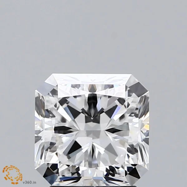 2.13 Carat Square Radiant Lab Grown Diamond, Excellent Polish, E Color, VS1 Clarity
