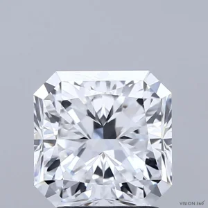 2.18 Carat Square Radiant Lab Grown Diamond, Excellent Polish, D Color, VVS1 Clarity