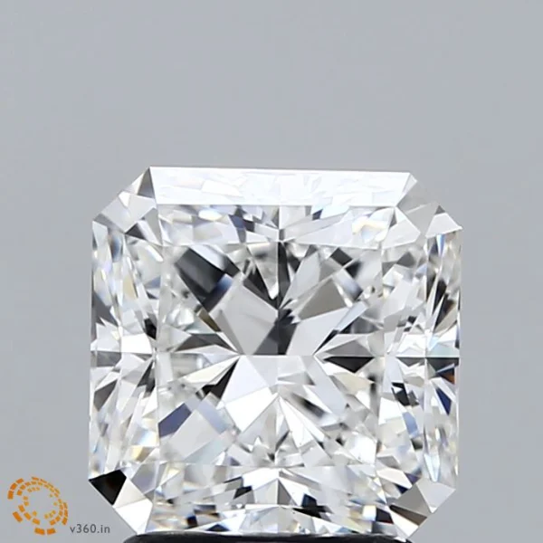 2.18 Carat Square Radiant Lab Grown Diamond, Excellent Polish, E Color, VS1 Clarity
