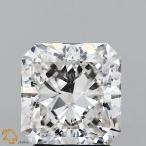 2.54 Carat Square Radiant Lab Grown Diamond, Excellent Polish, F Color, VS1 Clarity