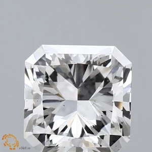 2.56 Carat Square Radiant Lab Grown Diamond, Excellent Polish, F Color, VS2 Clarity