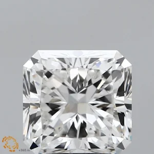 2.58 Carat Square Radiant Lab Grown Diamond, Excellent Polish, F Color, VS1 Clarity
