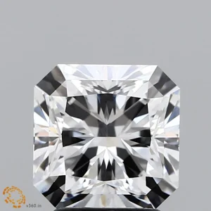 2.65 Carat Square Radiant Lab Grown Diamond, Excellent Polish, E Color, VVS2 Clarity