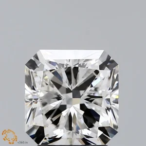 2.66 Carat Square Radiant Lab Grown Diamond, Excellent Polish, F Color, VS1 Clarity