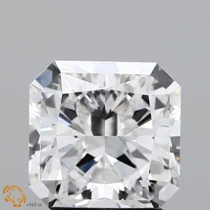 2.70 Carat Square Radiant Lab Grown Diamond, Excellent Polish, D Color, VS1 Clarity