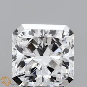 2.70 Carat Square Radiant Lab Grown Diamond, Excellent Polish, D Color, VVS2 Clarity