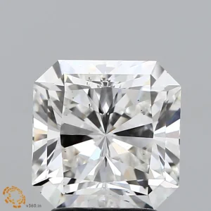 2.70 Carat Square Radiant Lab Grown Diamond, Excellent Polish, F Color, VS2 Clarity
