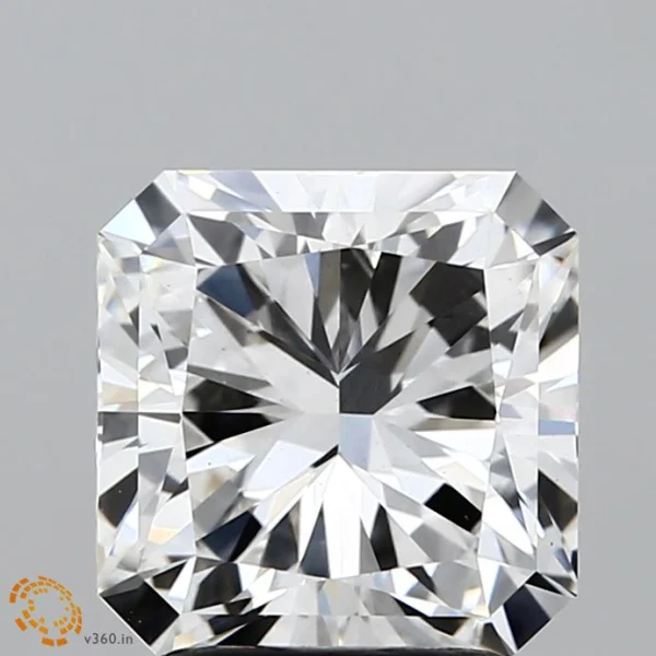 2.81 Carat Square Radiant Lab Grown Diamond, Excellent Polish, F Color, VS1 Clarity