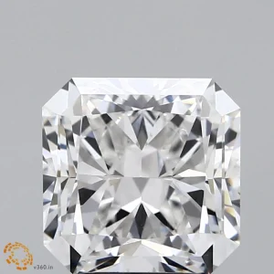 2.82 Carat Square Radiant Lab Grown Diamond, Excellent Polish, E Color, VVS2 Clarity