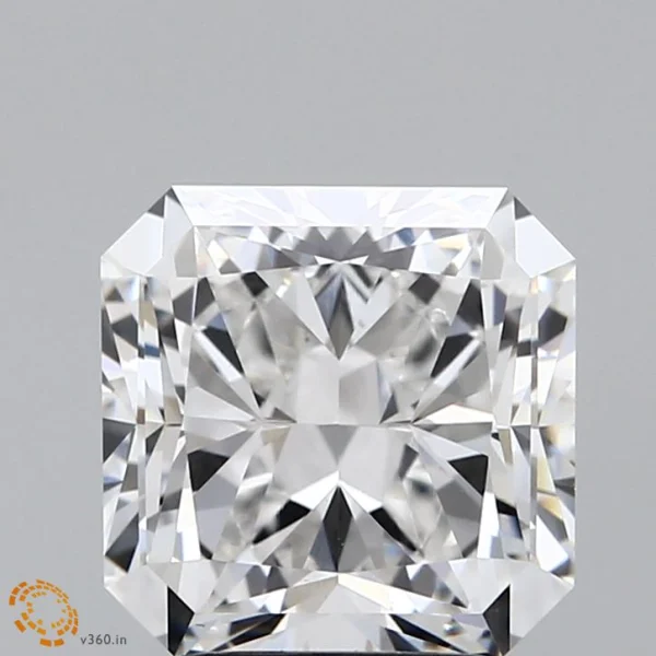 2.82 Carat Square Radiant Lab Grown Diamond, Excellent Polish, E Color, VVS2 Clarity