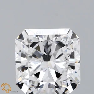 3.10 Carat Square Radiant Lab Grown Diamond, Excellent Polish, D Color, VVS2 Clarity