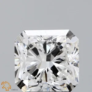 3.14 Carat Square Radiant Lab Grown Diamond, Excellent Polish, E Color, VS1 Clarity