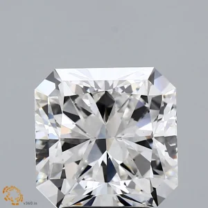 3.18 Carat Square Radiant Lab Grown Diamond, Excellent Polish, F Color, VS1 Clarity
