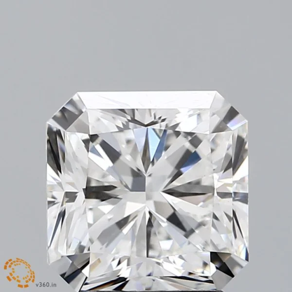 3.19 Carat Square Radiant Lab Grown Diamond, Excellent Polish, F Color, VS1 Clarity