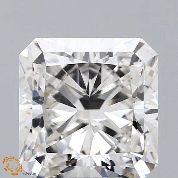 4.09 Carat Square Radiant Lab Grown Diamond, Excellent Polish, G Color, VS1 Clarity