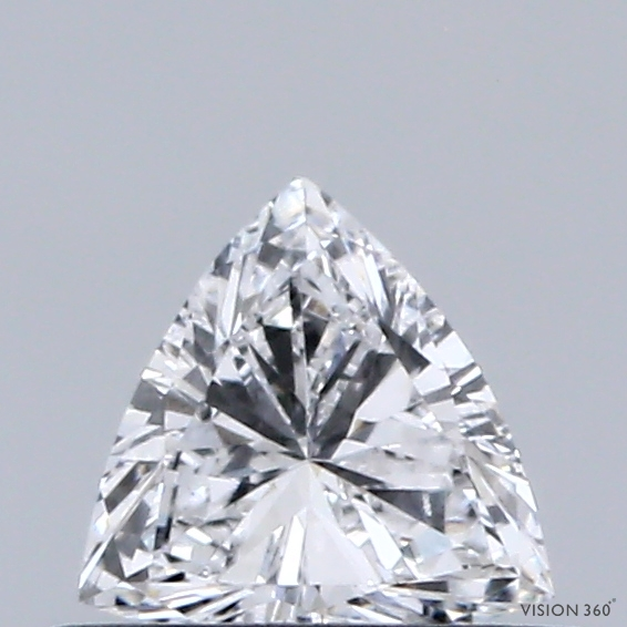 0.35 Carat Triangular Lab Grown Diamond, Very Good Polish, D Color, VVS2 Clarity