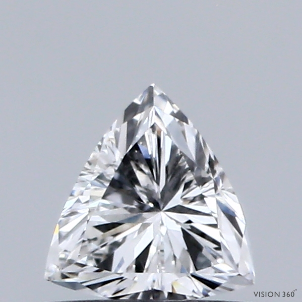 0.37 Carat Triangular Lab Grown Diamond, Very Good Polish, D Color, VVS2 Clarity