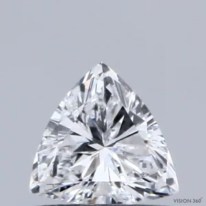0.39 Carat Triangular Lab Grown Diamond, Very Good Polish, D Color, VVS2 Clarity