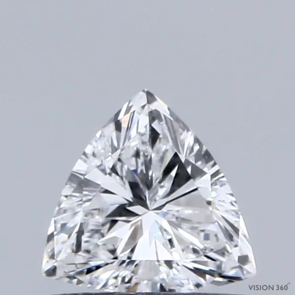 0.39 Carat Triangular Lab Grown Diamond, Very Good Polish, D Color, VVS2 Clarity
