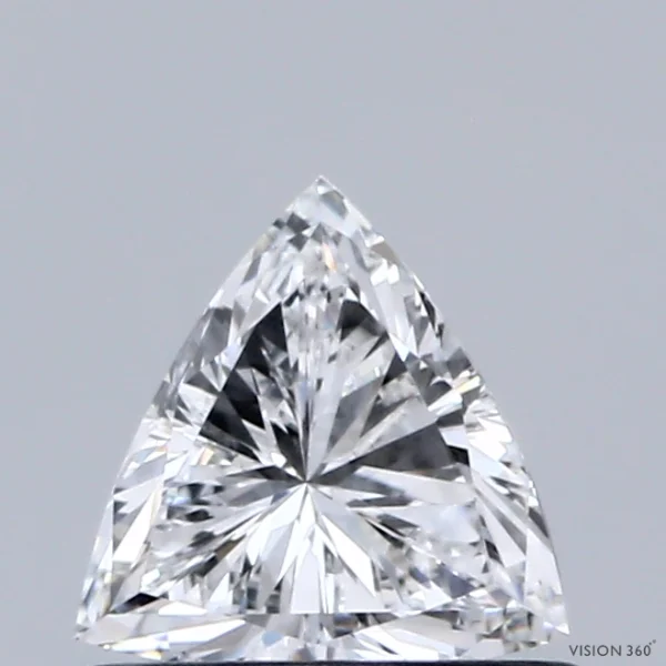 0.55 Carat Triangular Lab Grown Diamond, Very Good Polish, D Color, VVS2 Clarity