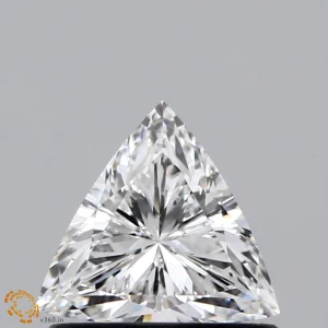 0.59 Carat Triangular Lab Grown Diamond, Excellent Polish, E Color, VS1 Clarity