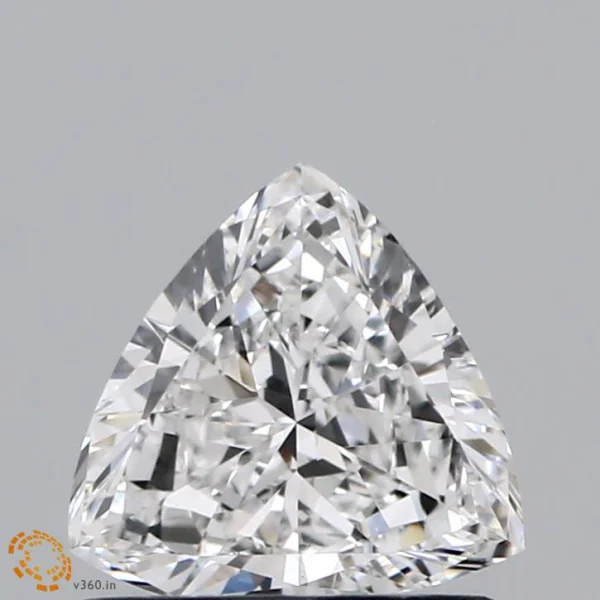 0.70 Carat Triangular Lab Grown Diamond, Excellent Polish, E Color, VVS2 Clarity