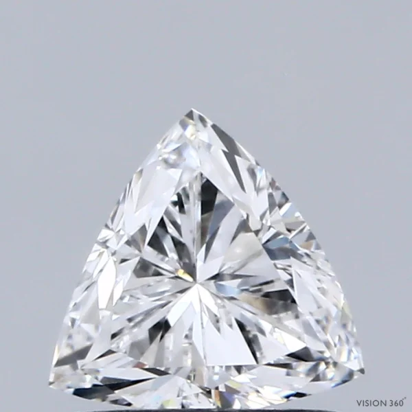0.76 Carat Triangular Lab Grown Diamond, Very Good Polish, D Color, VVS2 Clarity