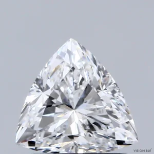 1.00 Carat Triangular Lab Grown Diamond, Very Good Polish, D Color, VVS2 Clarity