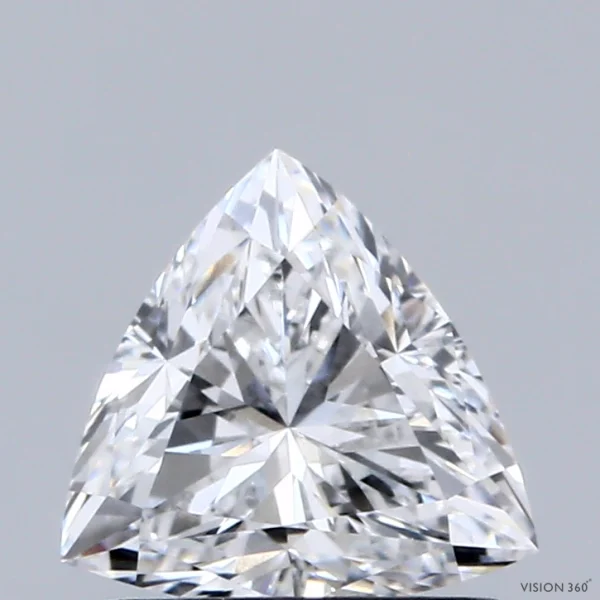 1.00 Carat Triangular Lab Grown Diamond, Very Good Polish, D Color, VVS2 Clarity