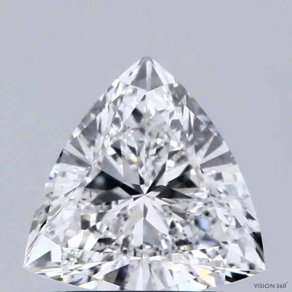 1.02 Carat Triangular Lab Grown Diamond, Excellent Polish, D Color, VS1 Clarity