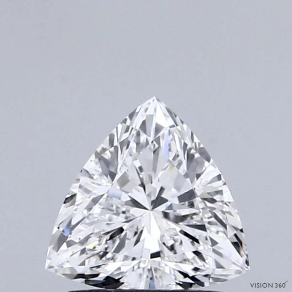 1.02 Carat Triangular Lab Grown Diamond, Excellent Polish, D Color, VVS2 Clarity