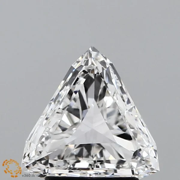 1.63 Carat Triangular Lab Grown Diamond, Excellent Polish, E Color, VVS2 Clarity