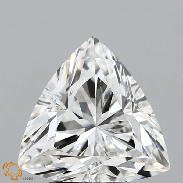 2.67 Carat Triangular Lab Grown Diamond, Excellent Polish, F Color, VVS2 Clarity
