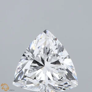 3.06 Carat Triangular Lab Grown Diamond, Excellent Polish, D Color, VVS2 Clarity